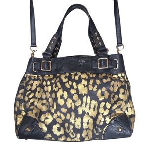 Juicy Couture Y2K Vintage Gold Leopard Daydreamer Satchel Bag